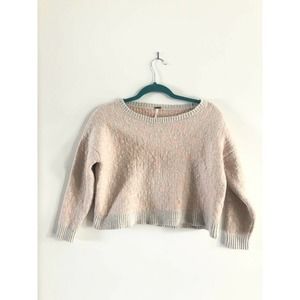 Free People Cheetah Pink Animal Print Sweater XS